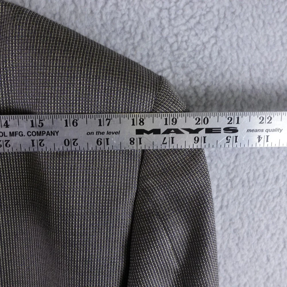 Canali Mens Silk Wool Blazer Grey Blue Check Made In Italy Size 54L Soft Carrer